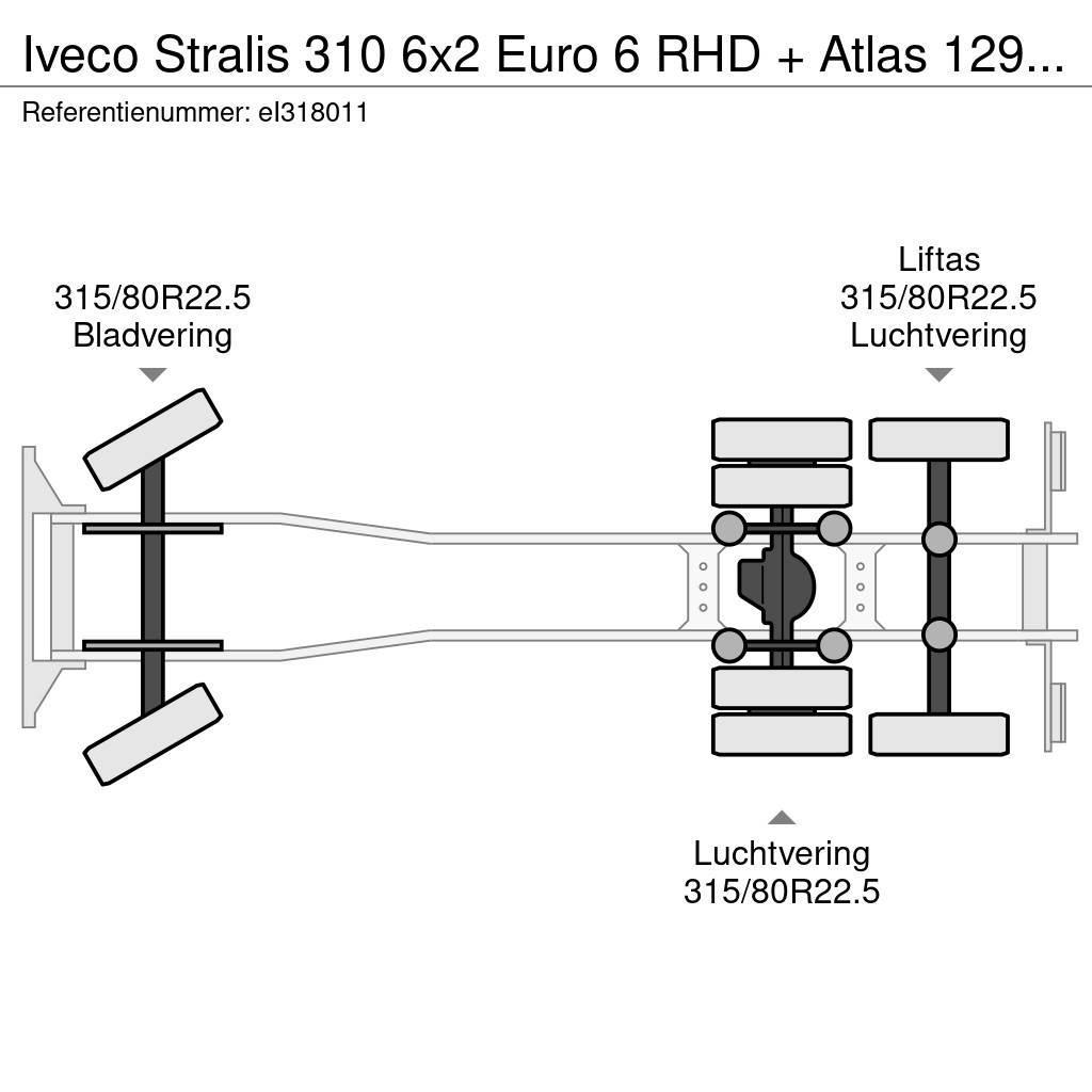 Iveco Stralis 310 6x2 Euro 6 RHD + Atlas 129.3 crane Platós / Ponyvás teherautók