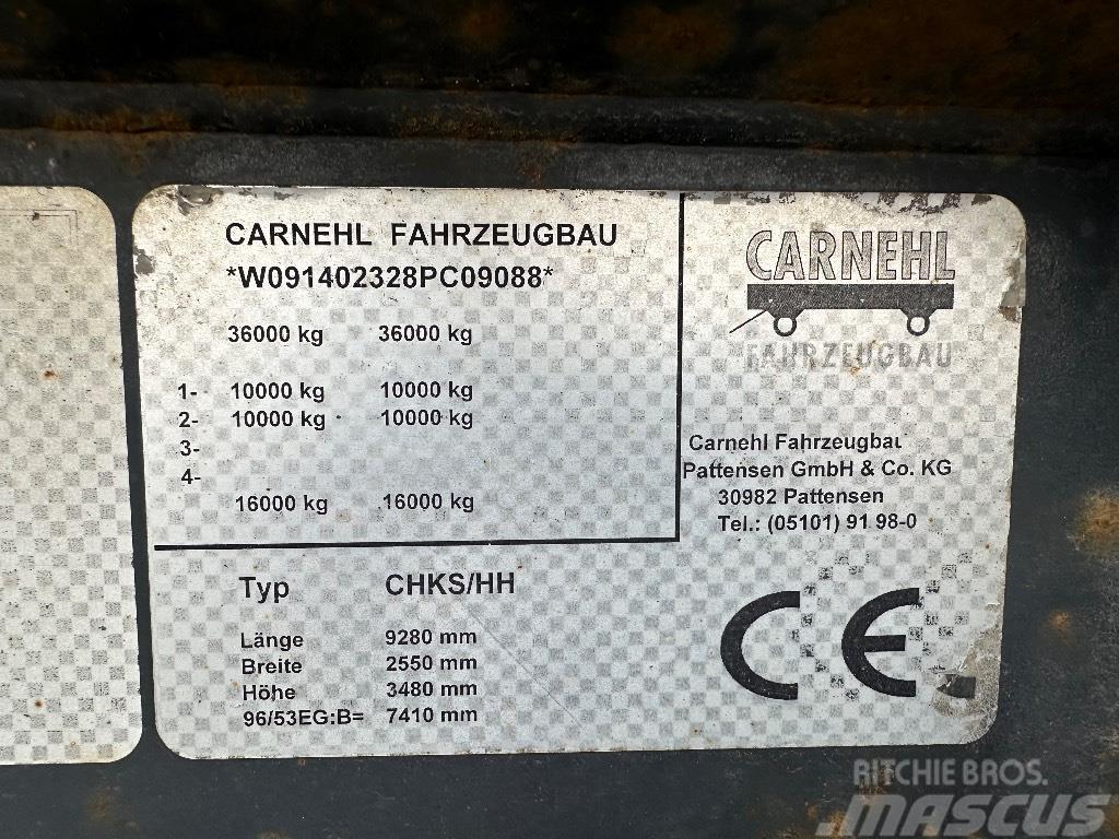 Carnehl 2 akselinen paripyörillä / hydrauliperälaudalla Billenő félpótkocsik
