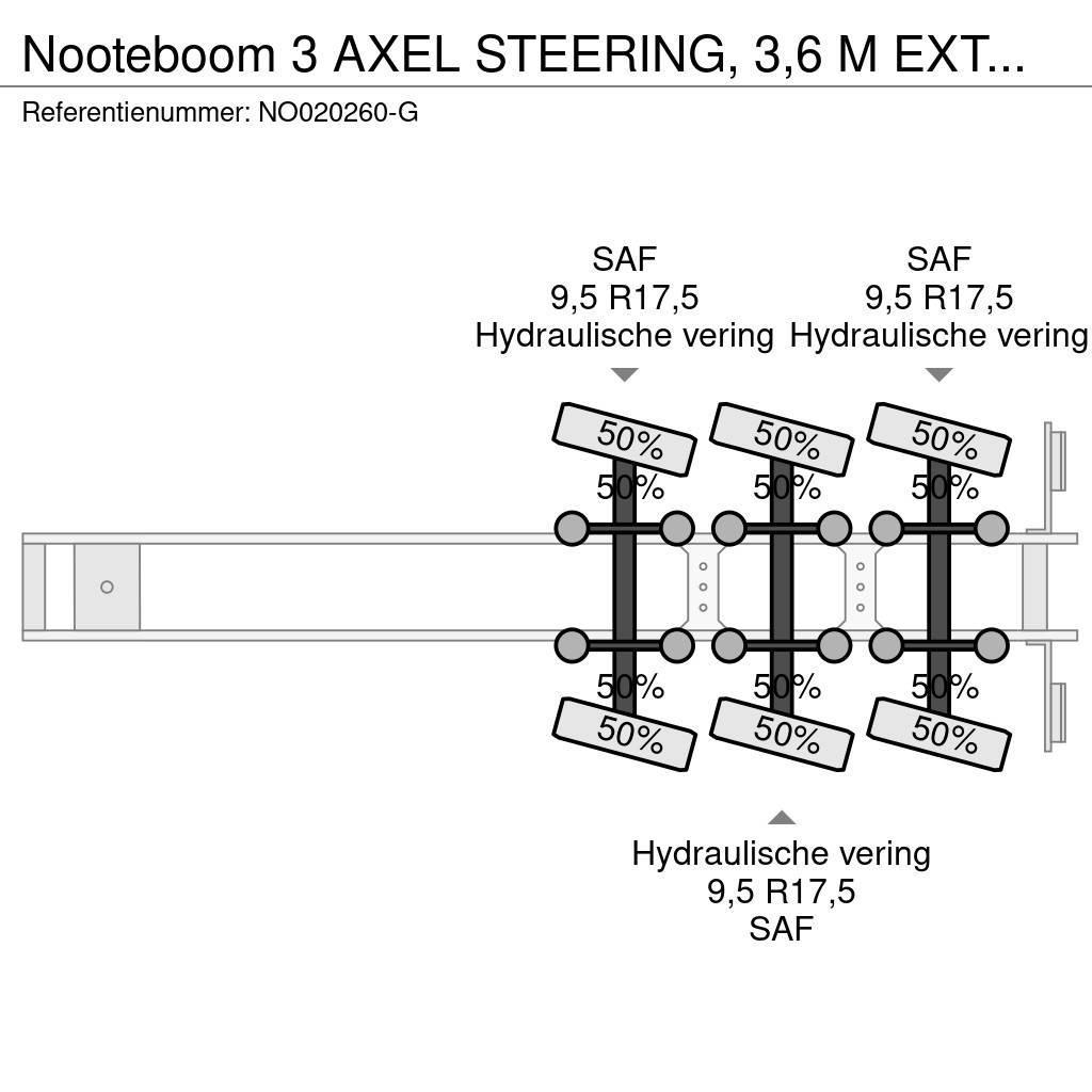 Nooteboom 3 AXEL STEERING, 3,6 M EXTENDABLE Mélybölcsős félpótkocsik