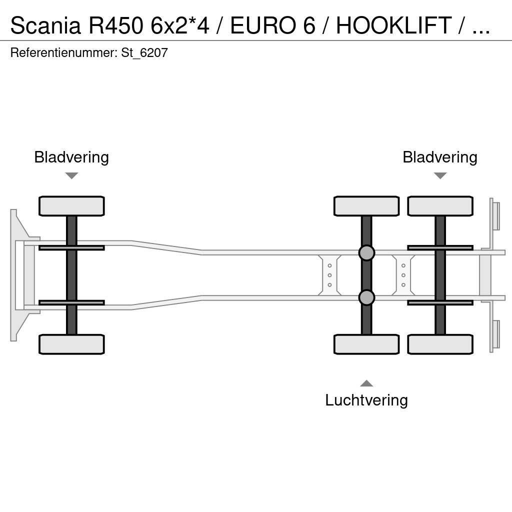 Scania R450 6x2*4 / EURO 6 / HOOKLIFT / ABROLKIPPER Horgos rakodó teherautók