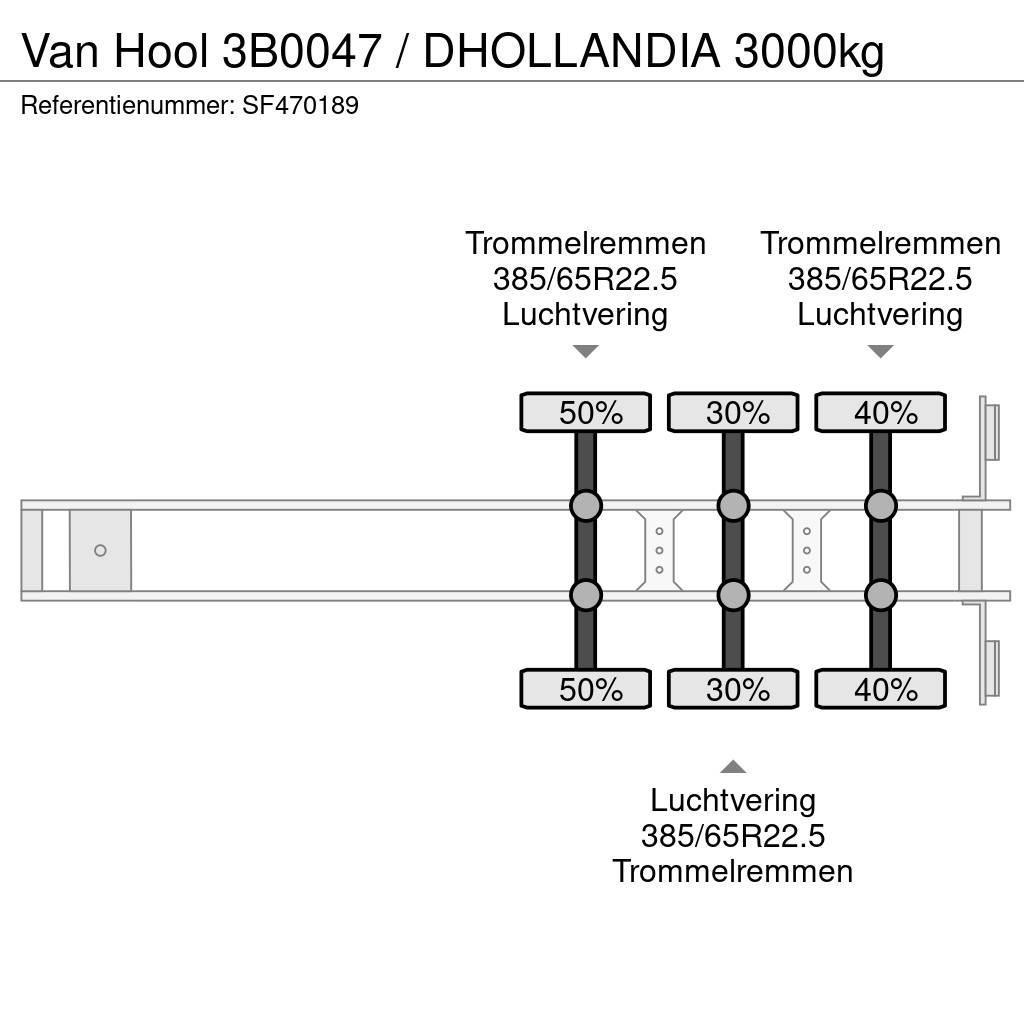 Van Hool 3B0047 / DHOLLANDIA 3000kg Dobozos félpótkocsik