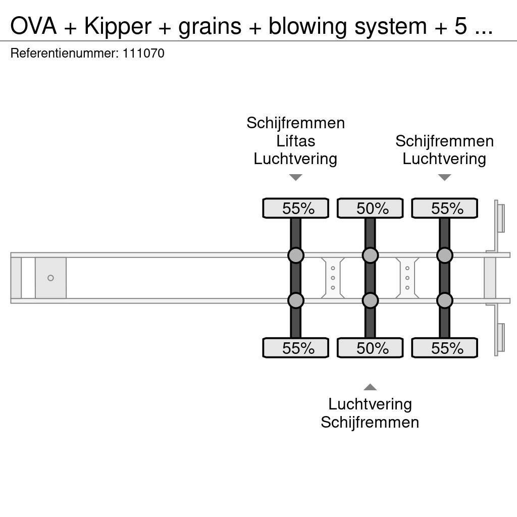 OVA + Kipper + grains + blowing system + 5 compartimen Billenő félpótkocsik