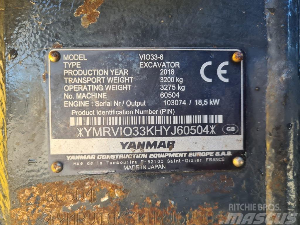 Yanmar VIO33-6 Mini kotrók < 7t