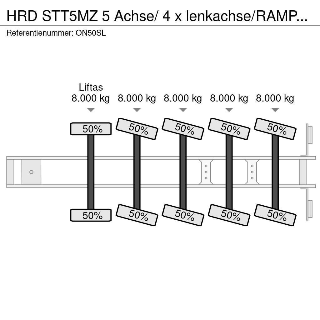 HRD STT5MZ 5 Achse/ 4 x lenkachse/RAMPEN/EXTENDABLE!! Mélybölcsős félpótkocsik
