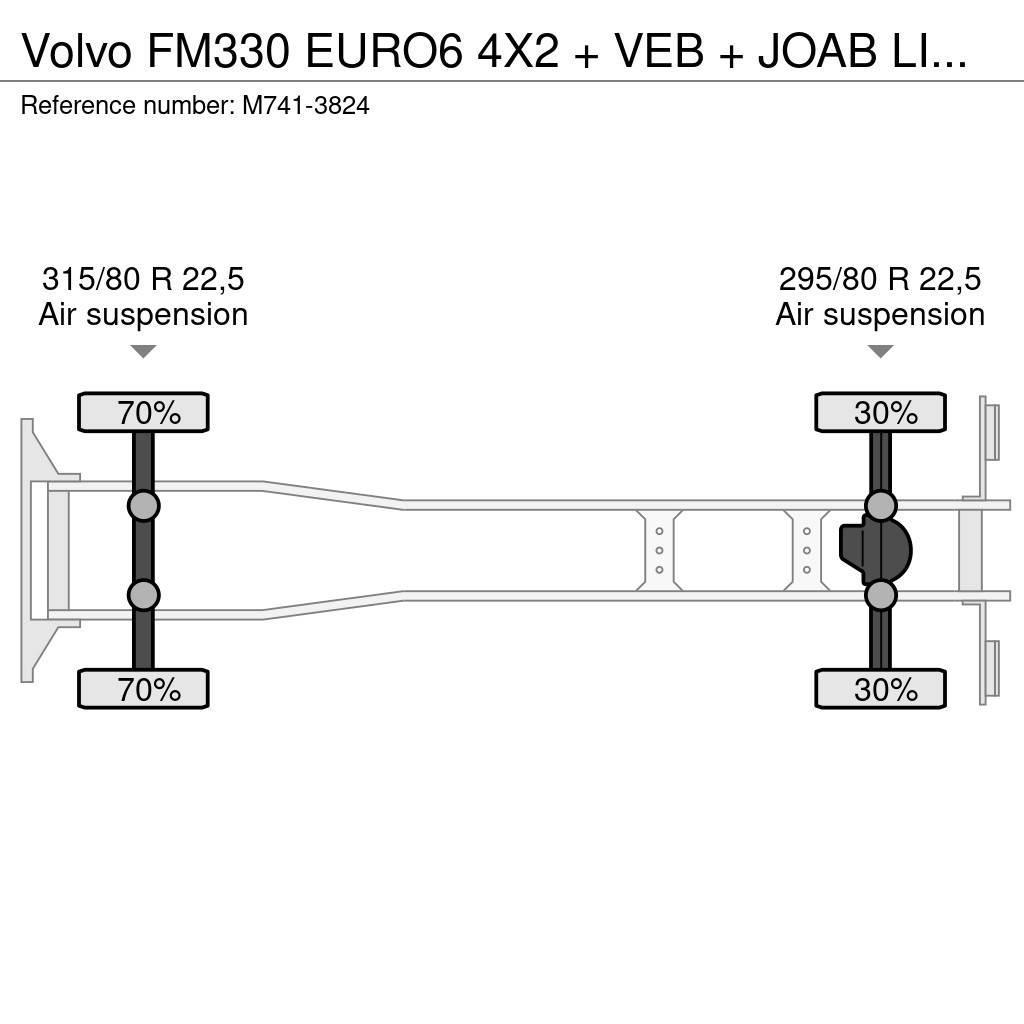 Volvo FM330 EURO6 4X2 + VEB + JOAB LIFT/EXTENDABLE + FUL Hidraulikus konténerszállító