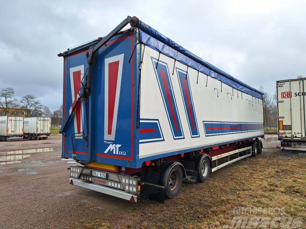  Eksjövagnen 4-axl Flistipp med Rulltäckning Deszkaszállító pótkocsik