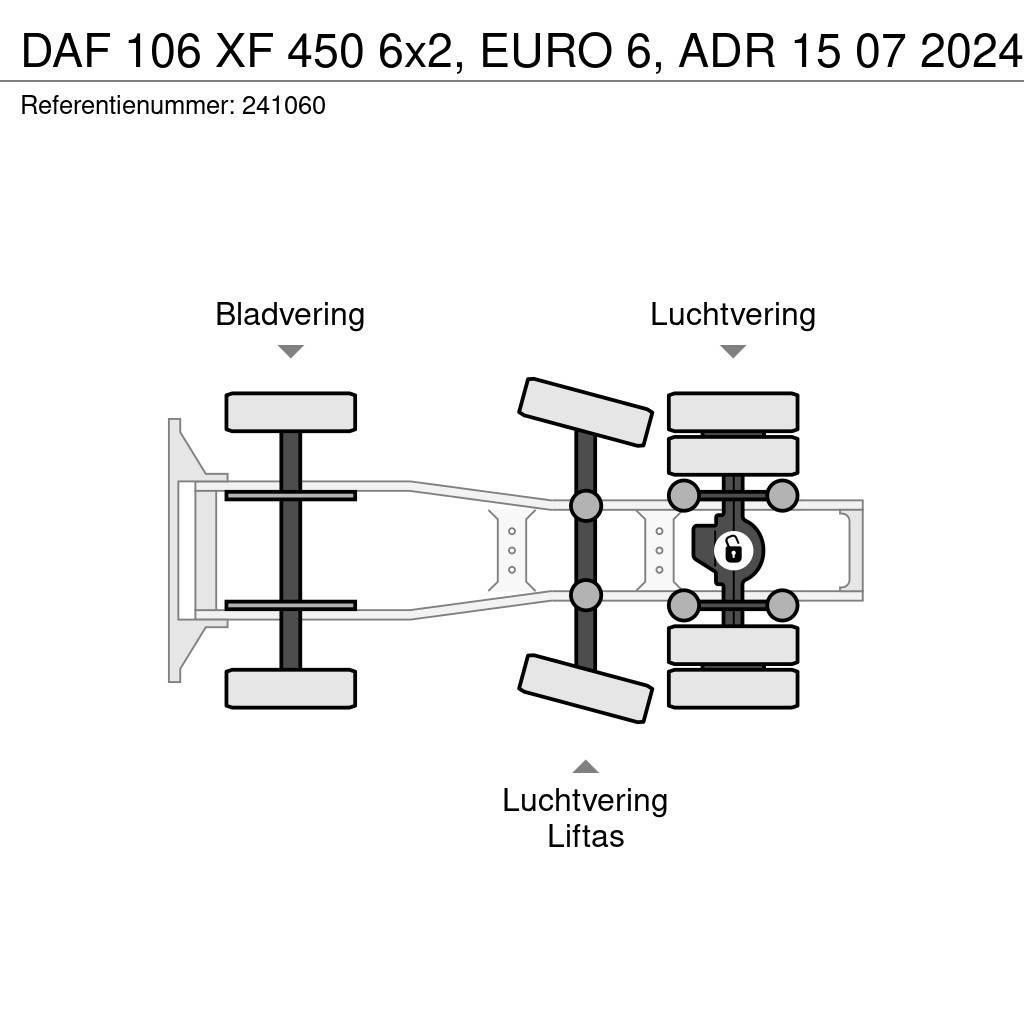 DAF 106 XF 450 6x2, EURO 6, ADR 15 07 2024 Nyergesvontatók