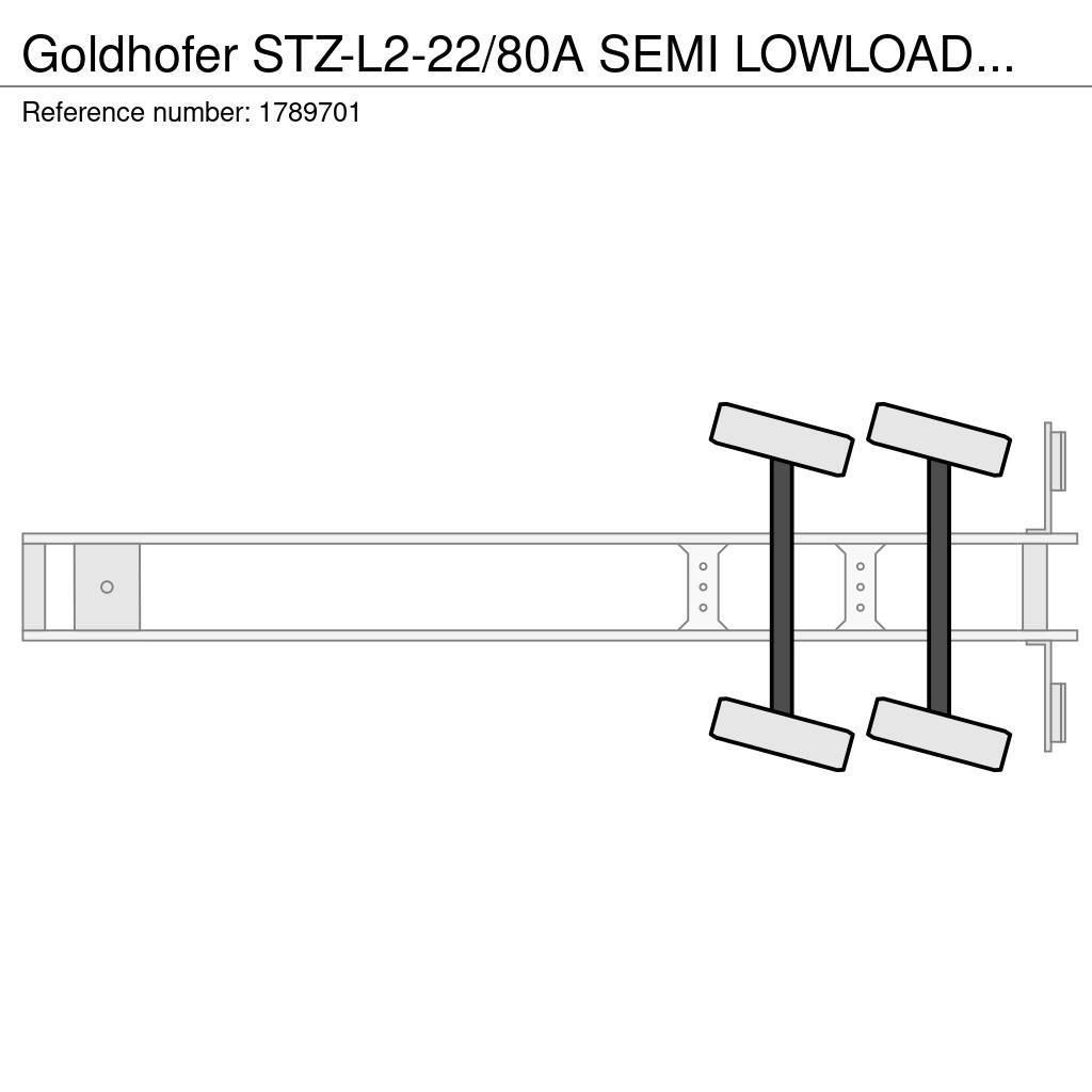 Goldhofer STZ-L2-22/80A SEMI LOWLOADER/DIEPLADER/TIEFLADER Mélybölcsős félpótkocsik