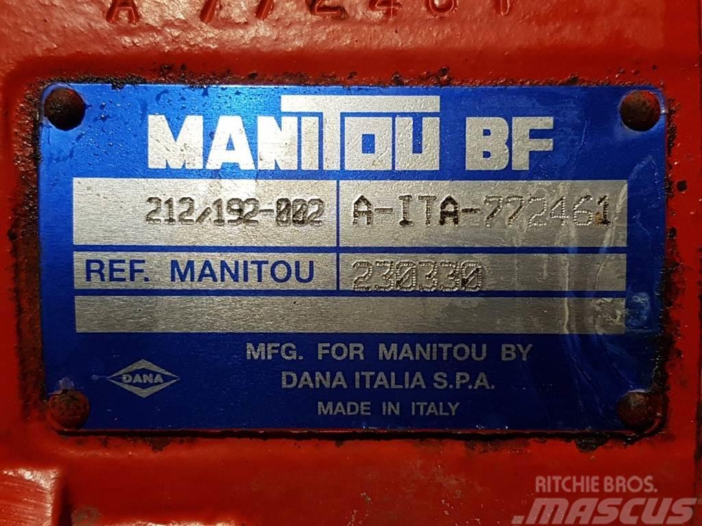 Manitou MT1233ST-230330-Spicer Dana 212/192-002-Axle/Achse Tengelyek