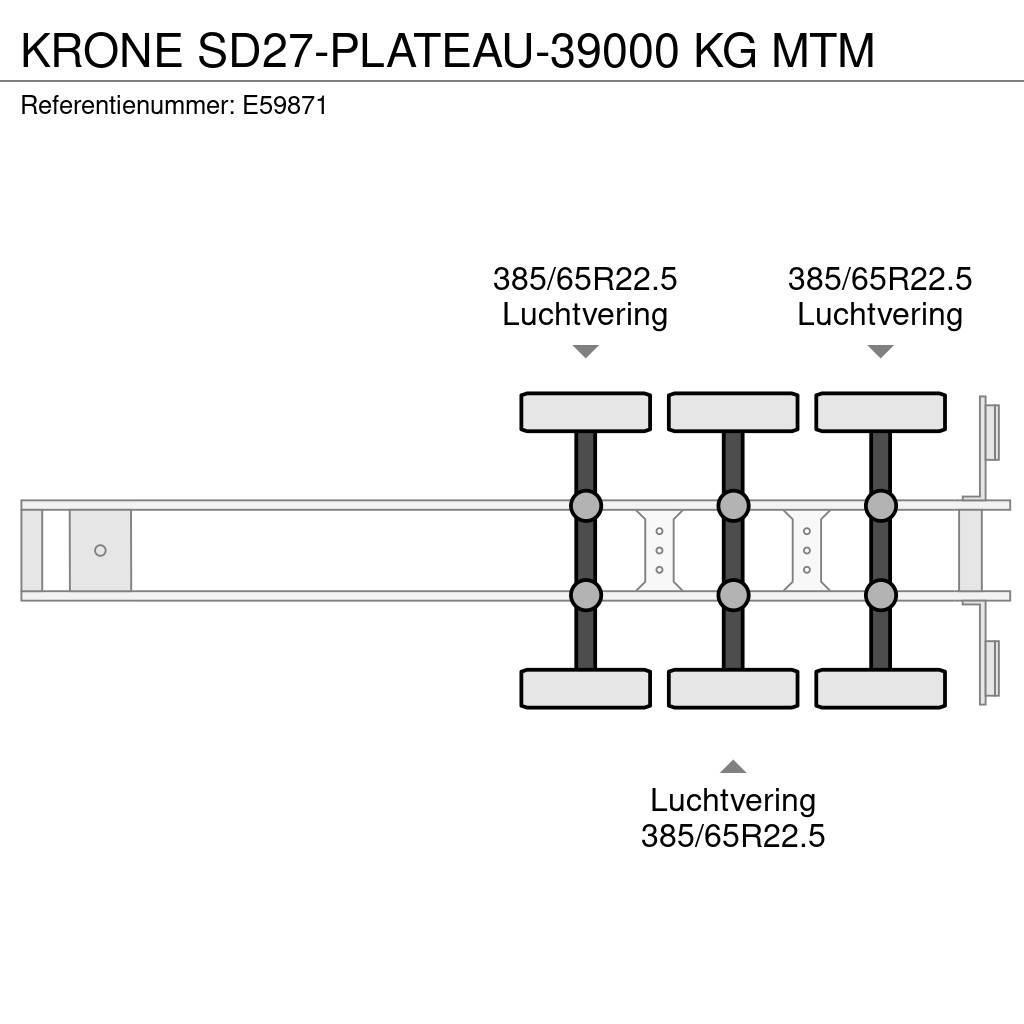 Krone SD27-PLATEAU-39000 KG MTM Platós / Ponyvás félpótkocsik