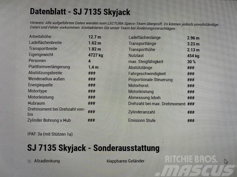 SkyJack SJ 7135 *12,7 Meter*Diesel*4x4* Ollós emelők