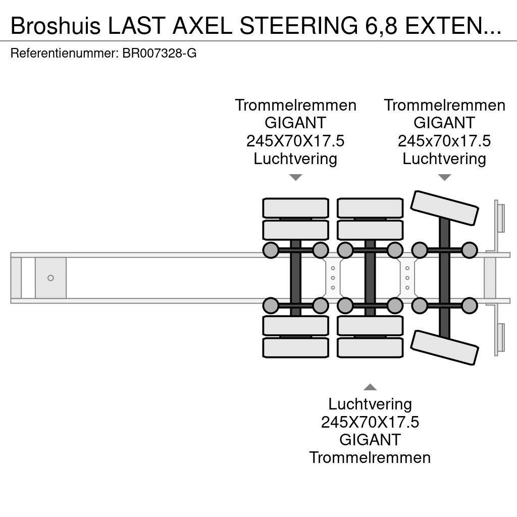 Broshuis LAST AXEL STEERING 6,8 EXTENDABLE Mélybölcsős félpótkocsik