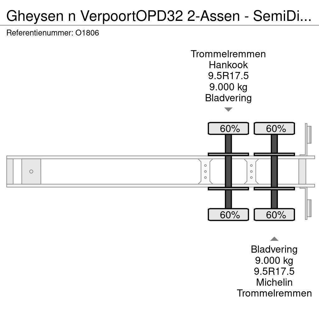  Gheysen n Verpoort OPD32 2-Assen - SemiDieplader - Mélybölcsős félpótkocsik