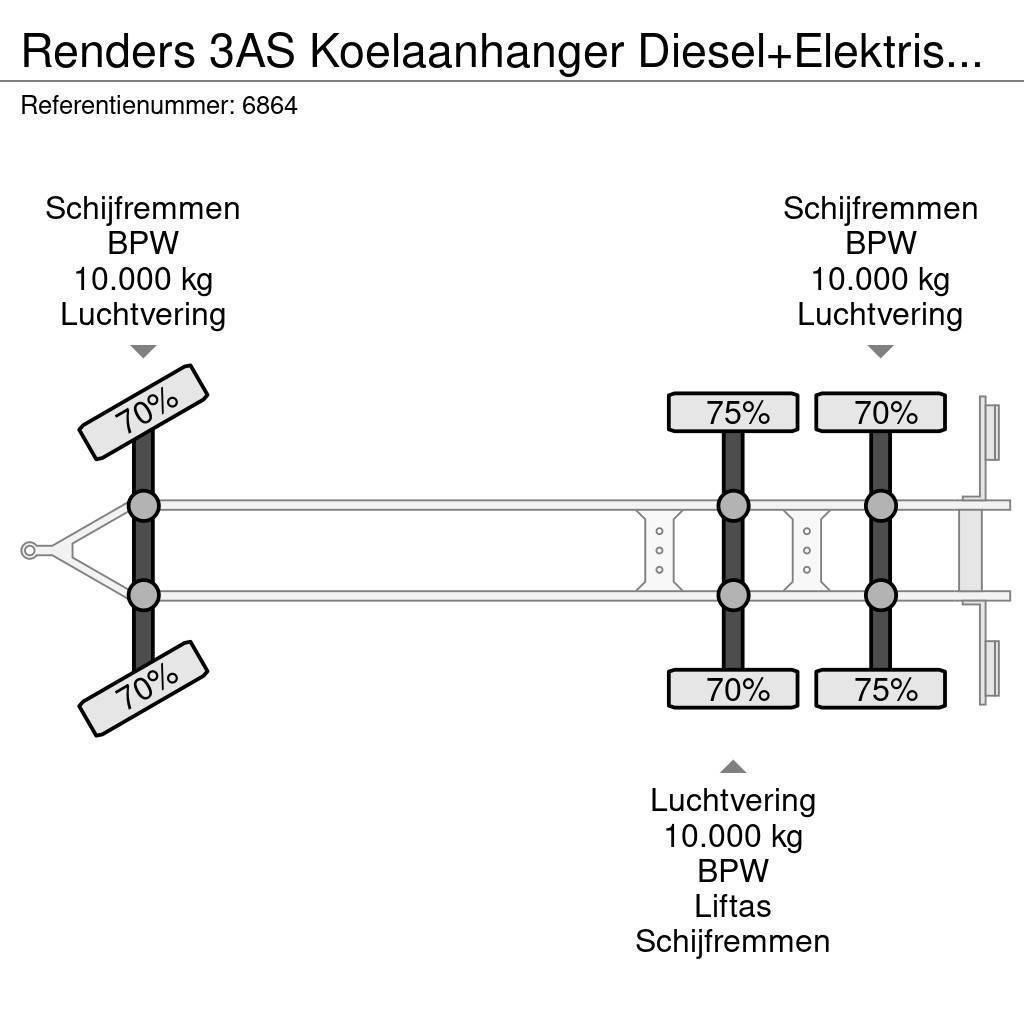 Renders 3AS Koelaanhanger Diesel+Elektrisch 10T assen Hűtős
