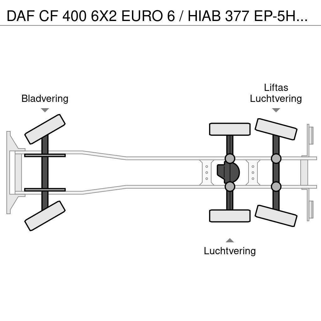 DAF CF 400 6X2 EURO 6 / HIAB 377 EP-5HIPRO / 37 T/M KR Terepdaruk