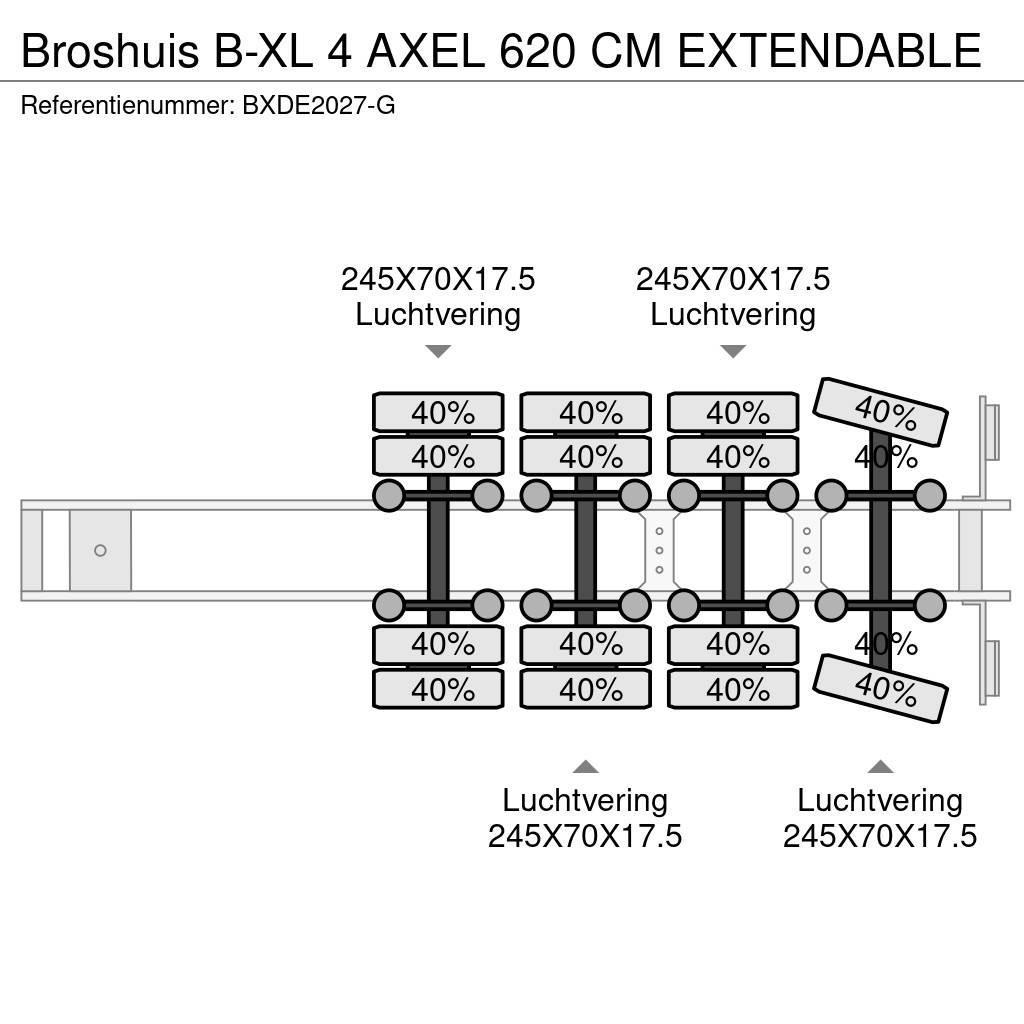 Broshuis B-XL 4 AXEL 620 CM EXTENDABLE Mélybölcsős félpótkocsik