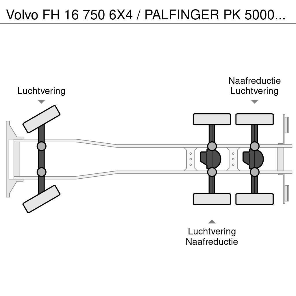 Volvo FH 16 750 6X4 / PALFINGER PK 50002 KRAAN / 50 T/M Terepdaruk