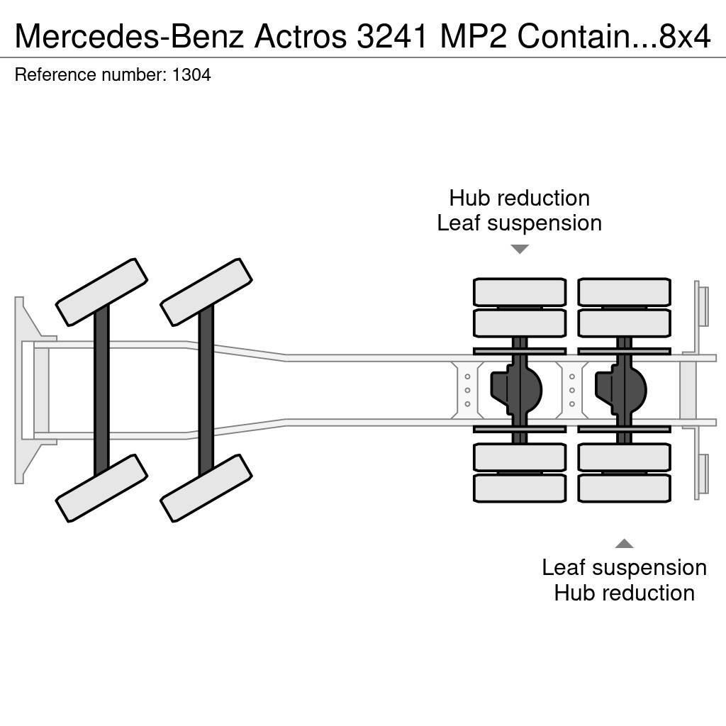 Mercedes-Benz Actros 3241 MP2 Container Hook 8x4 V6 EPS 3 Pedals Horgos rakodó teherautók