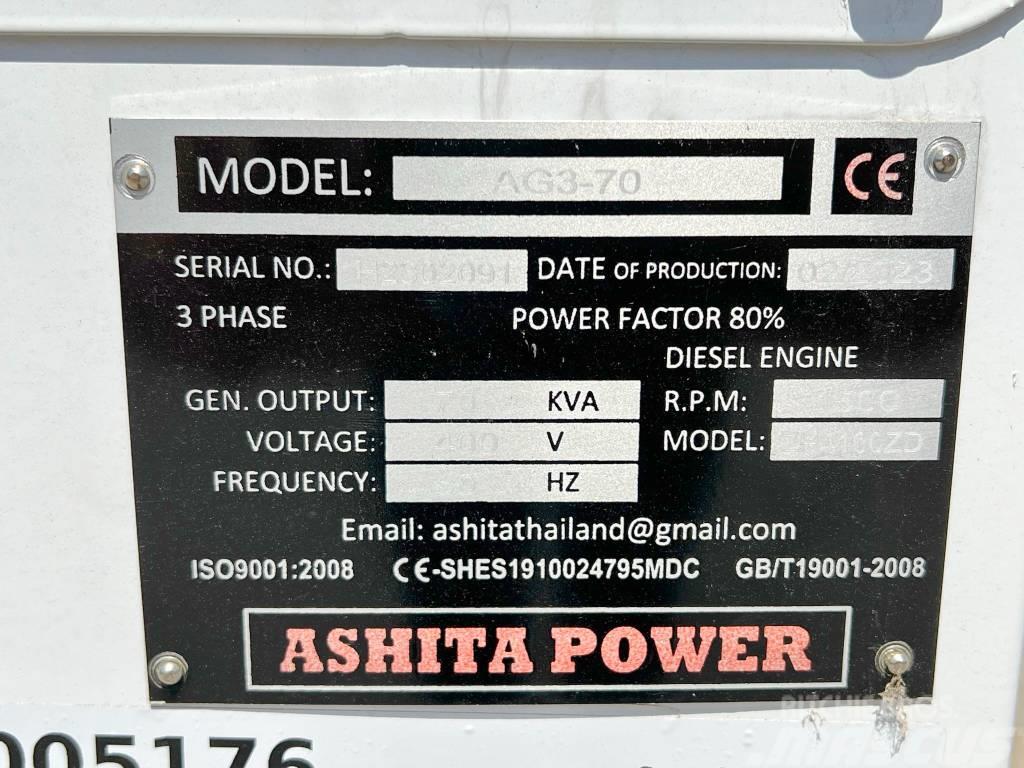 Ashita AG3-70 - 70 KVA New / Unused / CE Certified Dízel áramfejlesztők