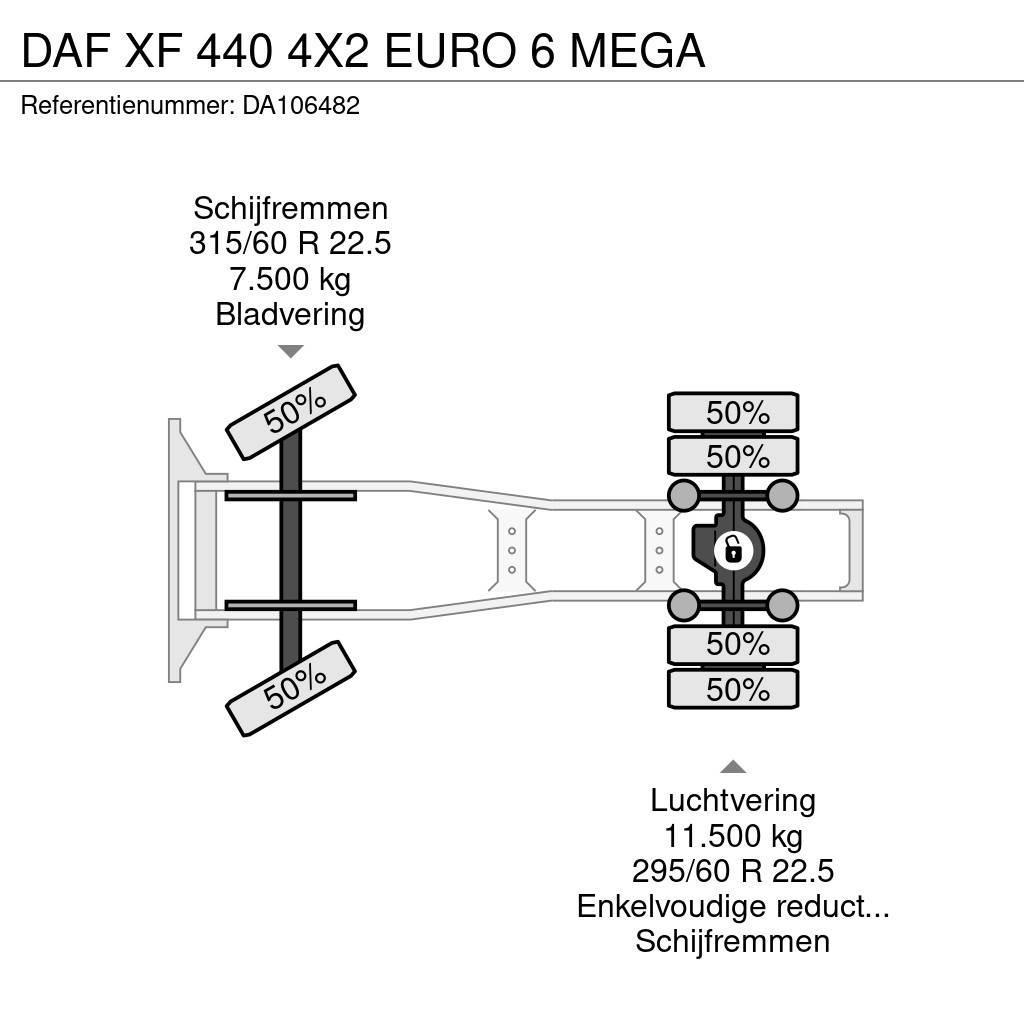 DAF XF 440 4X2 EURO 6 MEGA Nyergesvontatók