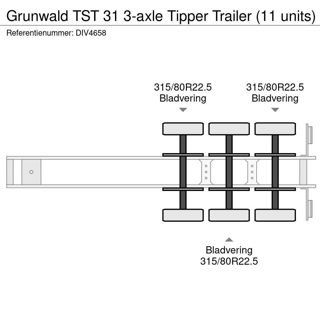 Grunwald TST 31 3-axle Tipper Trailer (11 units) Billenő félpótkocsik