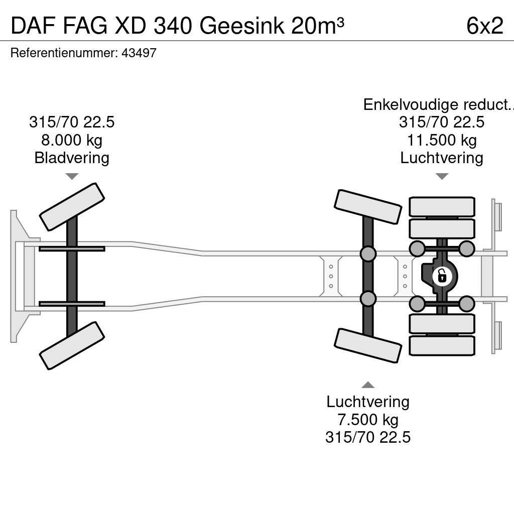 DAF FAG XD 340 Geesink 20m³ Hulladék szállítók