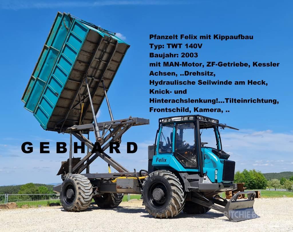 Pfanzelt Felix TWT 140V mit Seiwinde/Kipper/MAN-Motor/ZF-Ge Erdészeti traktorok