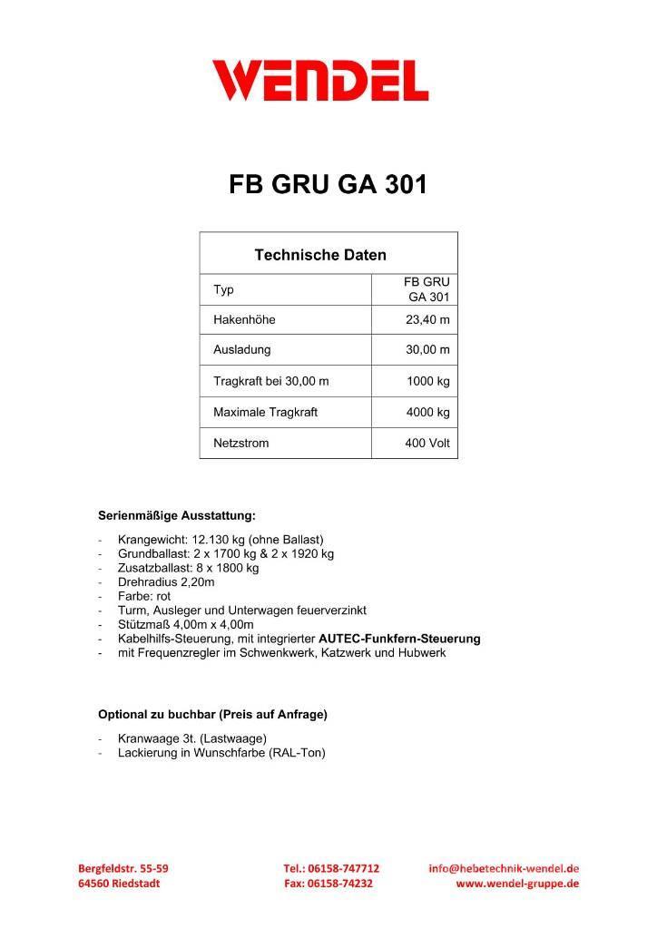FB GRU GA 301 - Turmdrehkran - Baukran - Kran Torony daruk