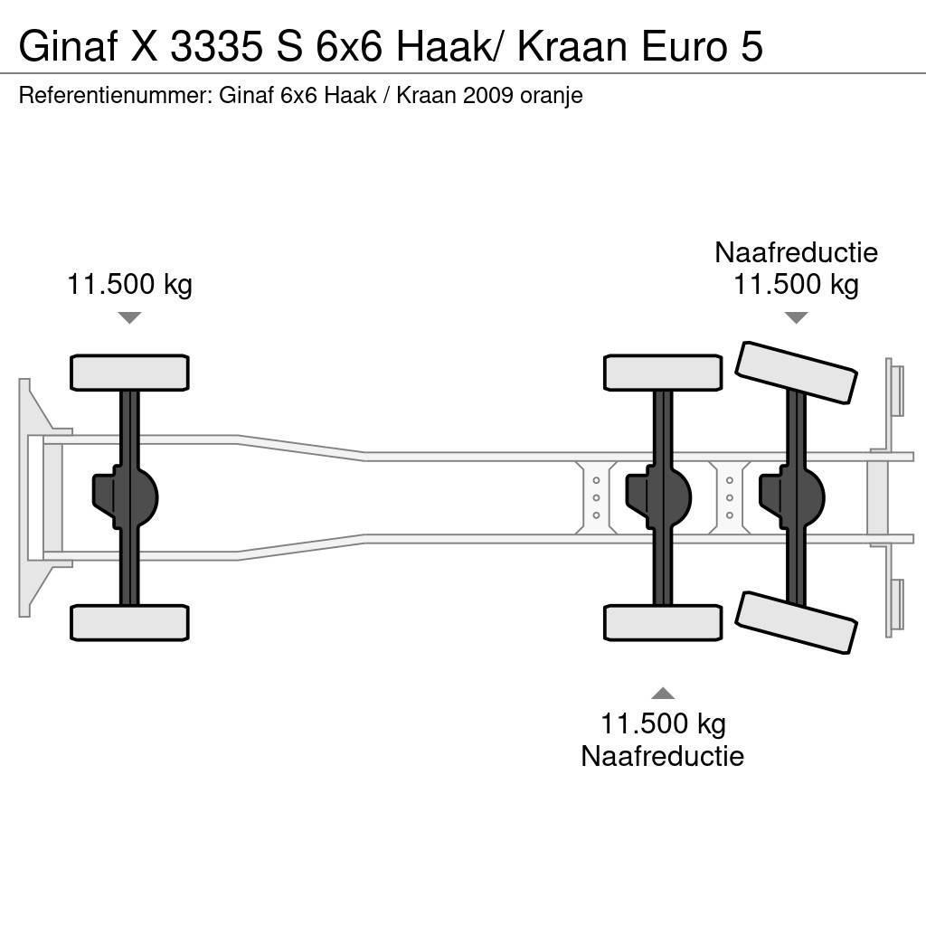 Ginaf X 3335 S 6x6 Haak/ Kraan Euro 5 Horgos rakodó teherautók