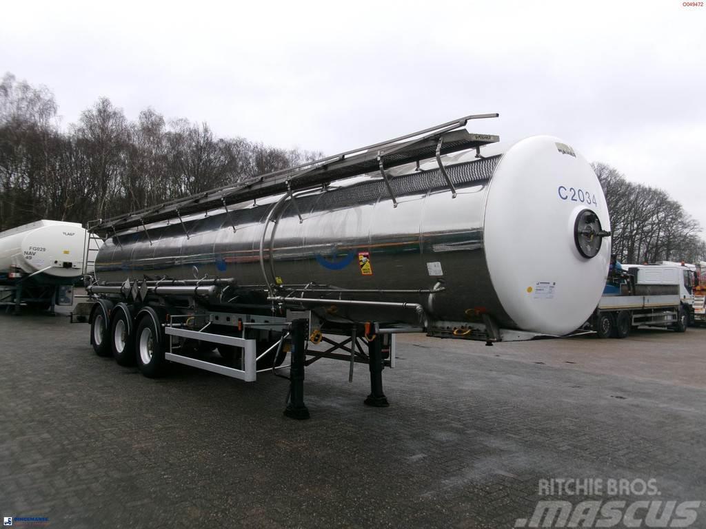 Magyar Chemical tank inox 22.5 m3 / 1 comp ADR 29-05-2024 Tartályos félpótkocsik