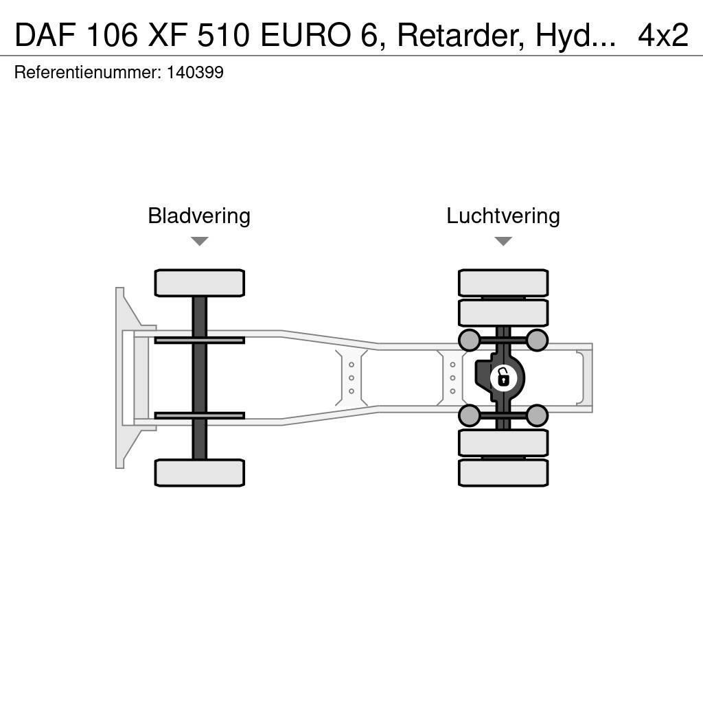 DAF 106 XF 510 EURO 6, Retarder, Hydraulic Nyergesvontatók