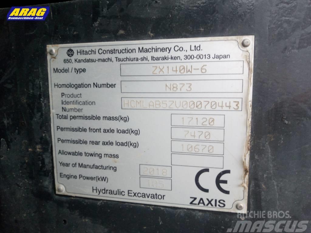 Hitachi ZX 140 W-6 Gumikerekes kotrók