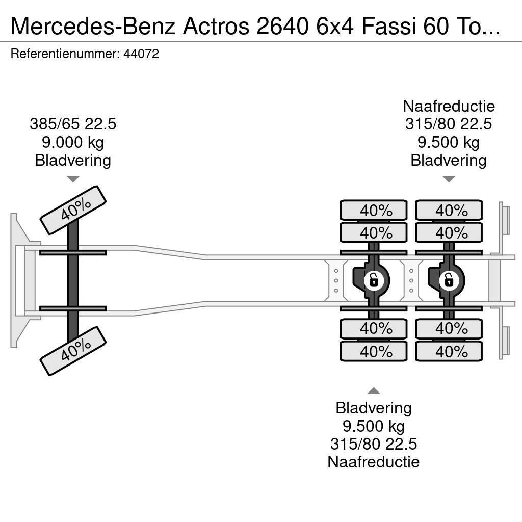 Mercedes-Benz Actros 2640 6x4 Fassi 60 Tonmeter laadkraan + Fly- Terepdaruk