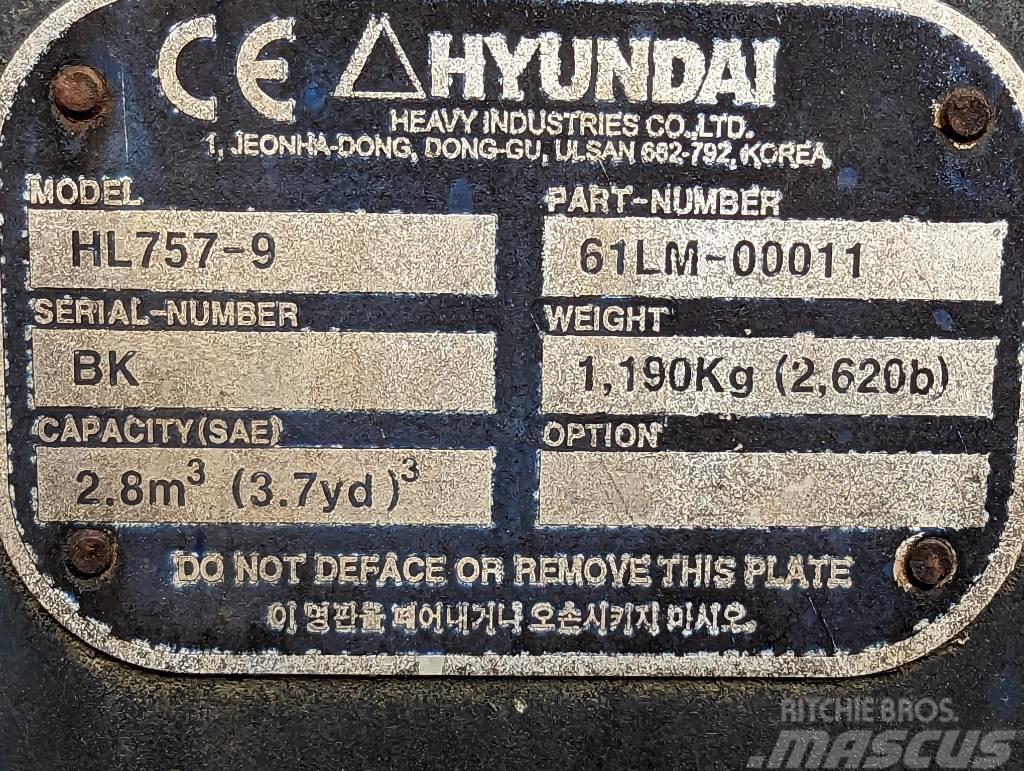 Hyundai WLoader Bucket HL 757-9 Egyéb alkatrészek