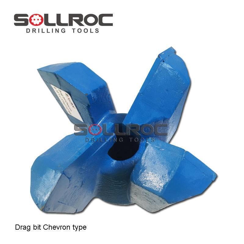 Sollroc chevron drag bit for four wings Fúró berendezés, tartozékok és alkatrészek