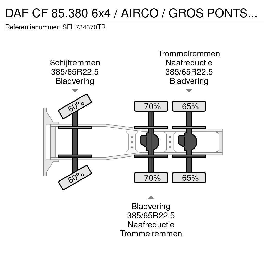 DAF CF 85.380 6x4 / AIRCO / GROS PONTS - BIG AXLES / L Nyergesvontatók