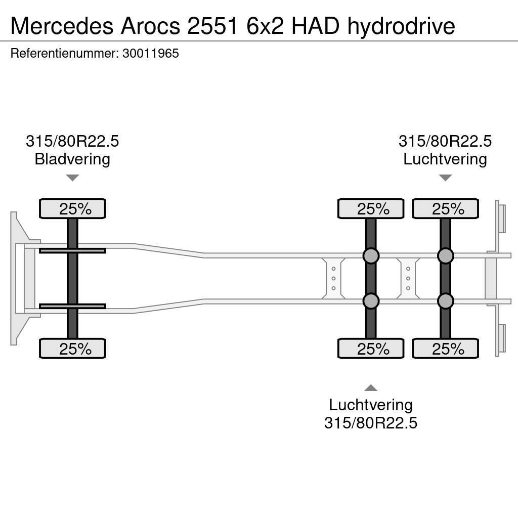 Mercedes-Benz Arocs 2551 6x2 HAD hydrodrive Fülkés alváz