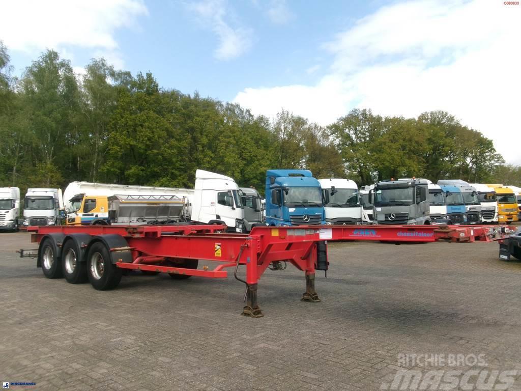 Asca 3-axle container trailer 20-40-45 ft + hydraulics Konténerkeret / Konténeremelő félpótkocsik
