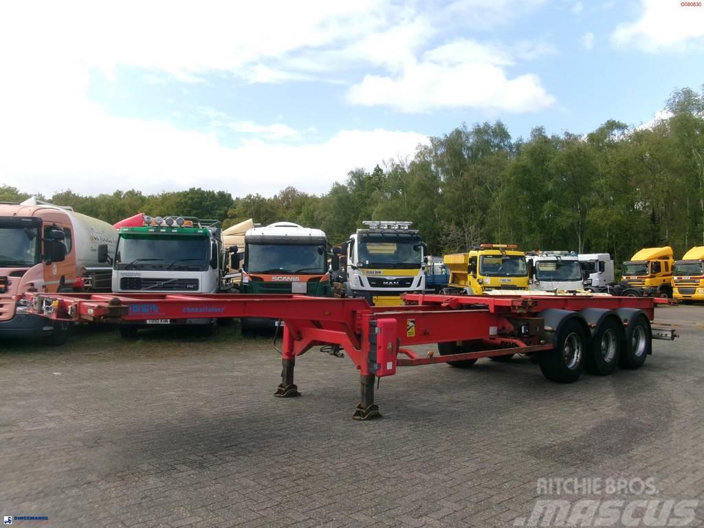 Asca 3-axle container trailer 20-40-45 ft + hydraulics Konténerkeret / Konténeremelő félpótkocsik