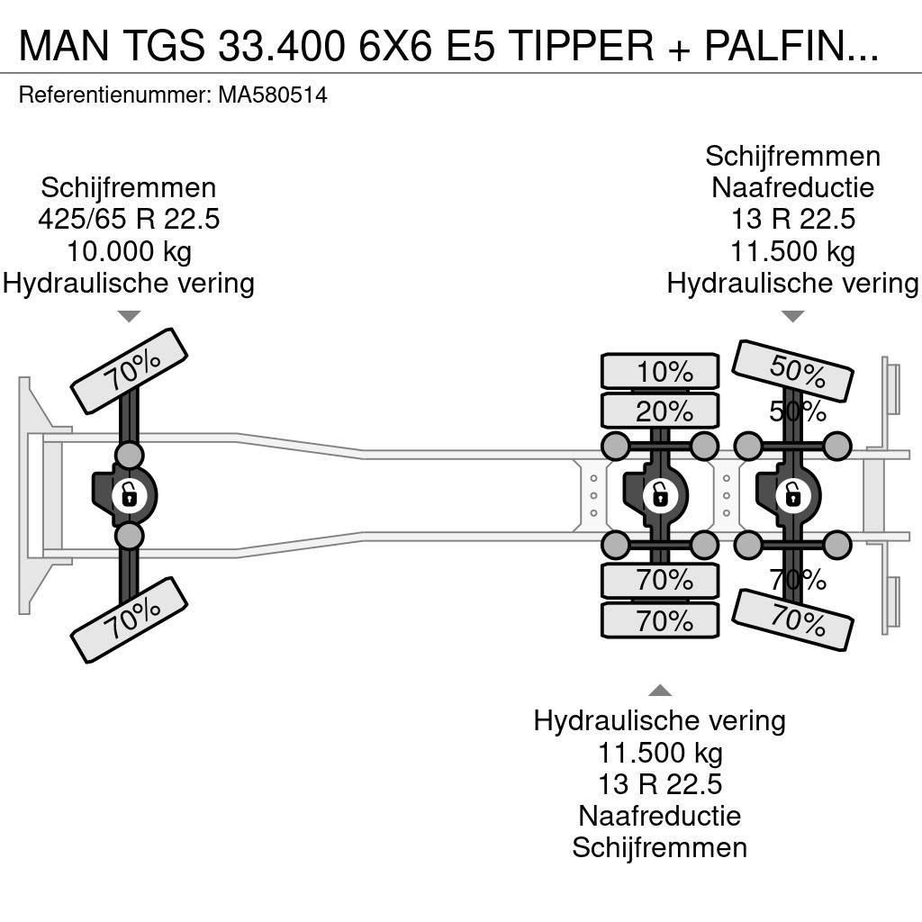 MAN TGS 33.400 6X6 E5 TIPPER + PALFINGER EPSILON Billenő teherautók