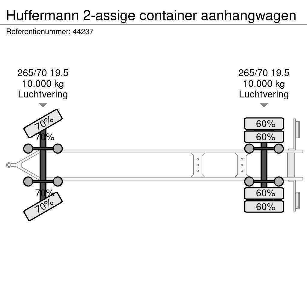 Hüffermann 2-assige container aanhangwagen Konténer keret / Konténeremelő pótkocsik