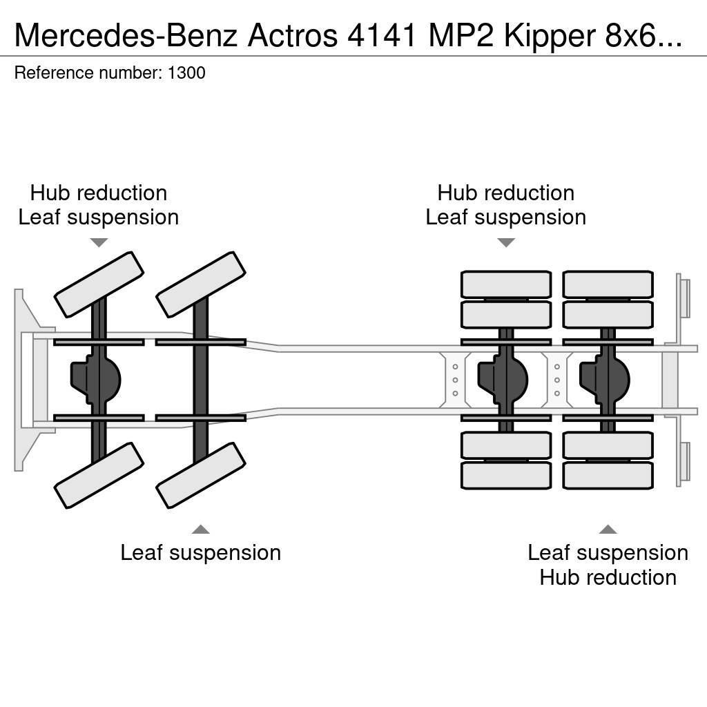 Mercedes-Benz Actros 4141 MP2 Kipper 8x6 V6 Manuel Gearbox Full Billenő teherautók