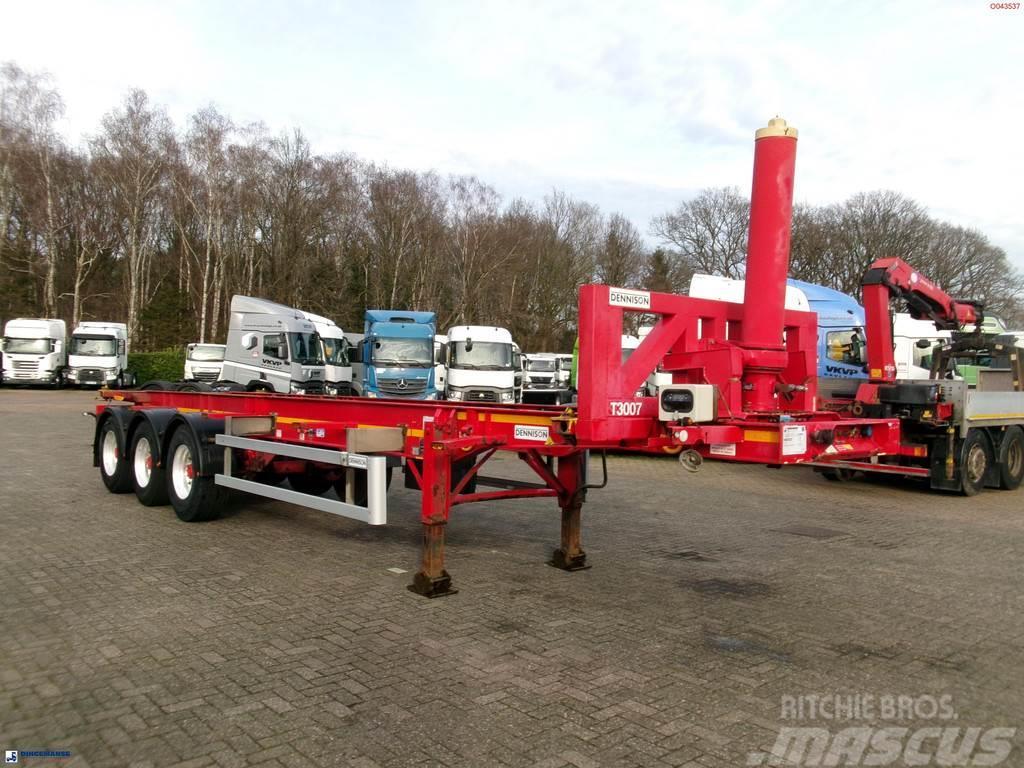 Dennison 3-axle tipping container trailer 30 ft. Billenő félpótkocsik
