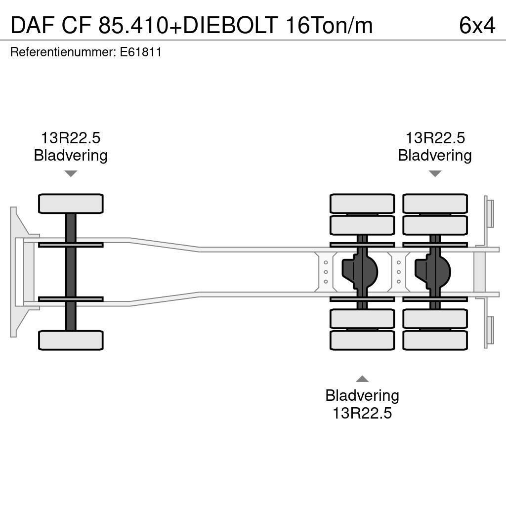 DAF CF 85.410+DIEBOLT 16Ton/m Konténer keretes / Konténeres teherautók