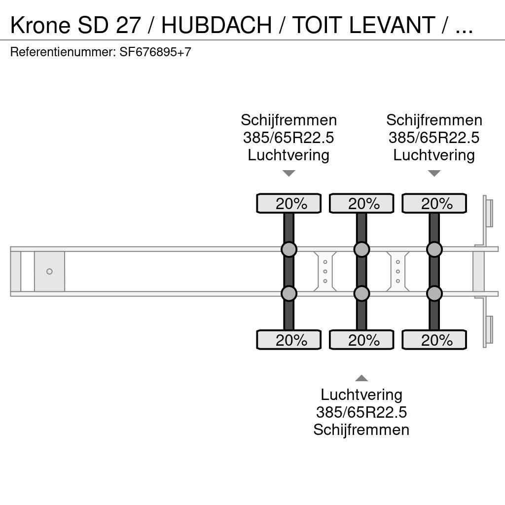 Krone SD 27 / HUBDACH / TOIT LEVANT / HEFDAK / COIL / CO Elhúzható ponyvás félpótkocsik