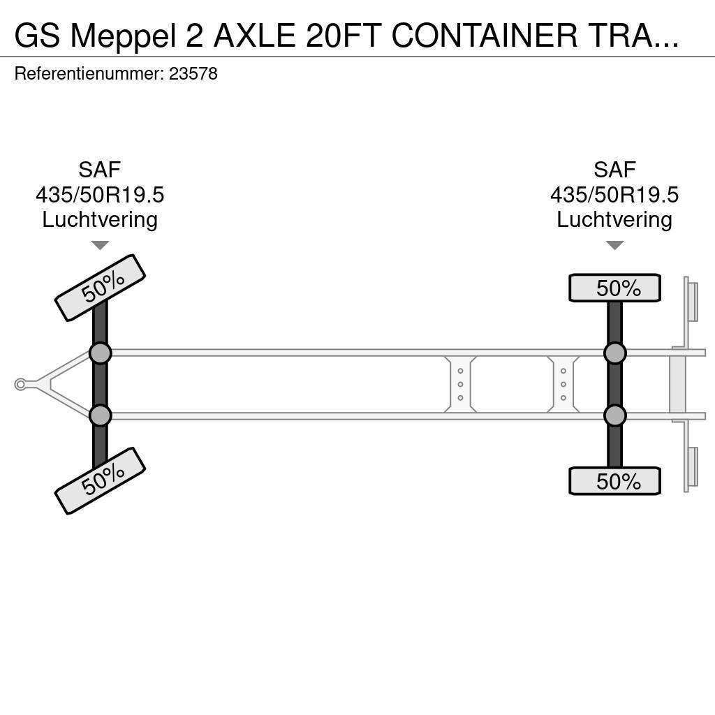 GS Meppel 2 AXLE 20FT CONTAINER TRANSPORT TRAILER Konténer keret / Konténeremelő pótkocsik