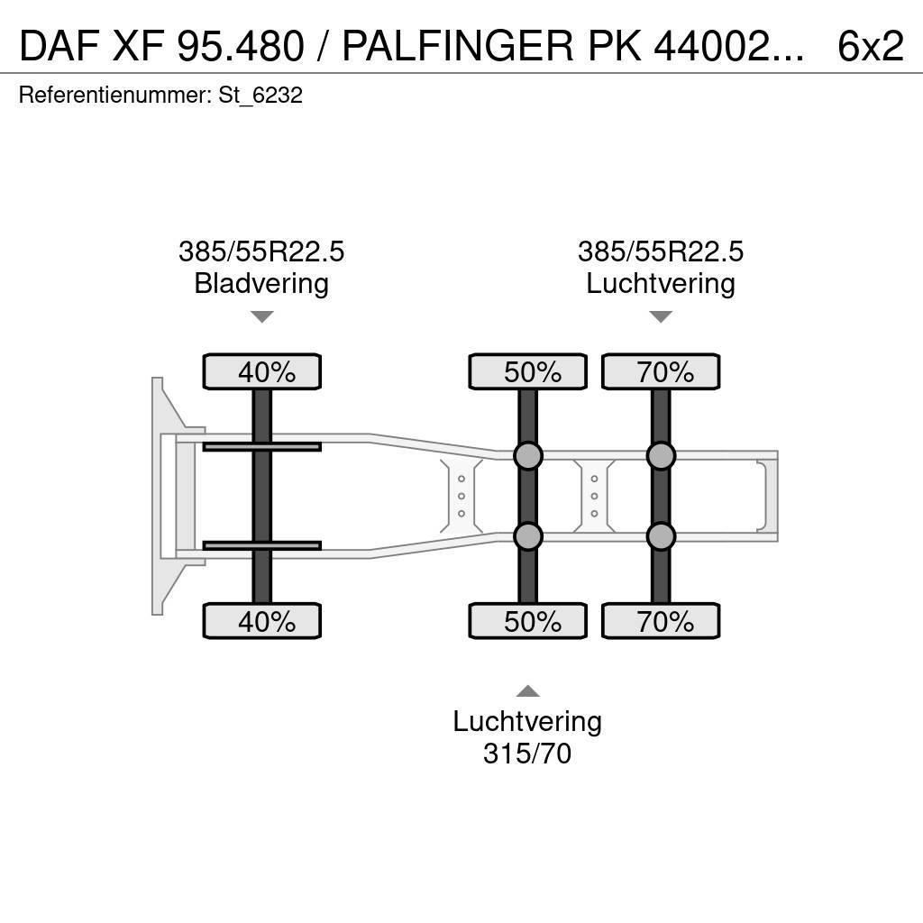 DAF XF 95.480 / PALFINGER PK 44002 / JIB / WINCH Nyergesvontatók