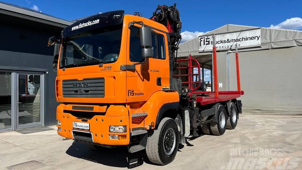 MAN TGA 33.480 6x6 forest truck - LIV 170 Z + scissors Rönkszállító teherautók