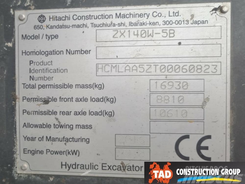 Hitachi ZX 140W-5B Gumikerekes kotrók