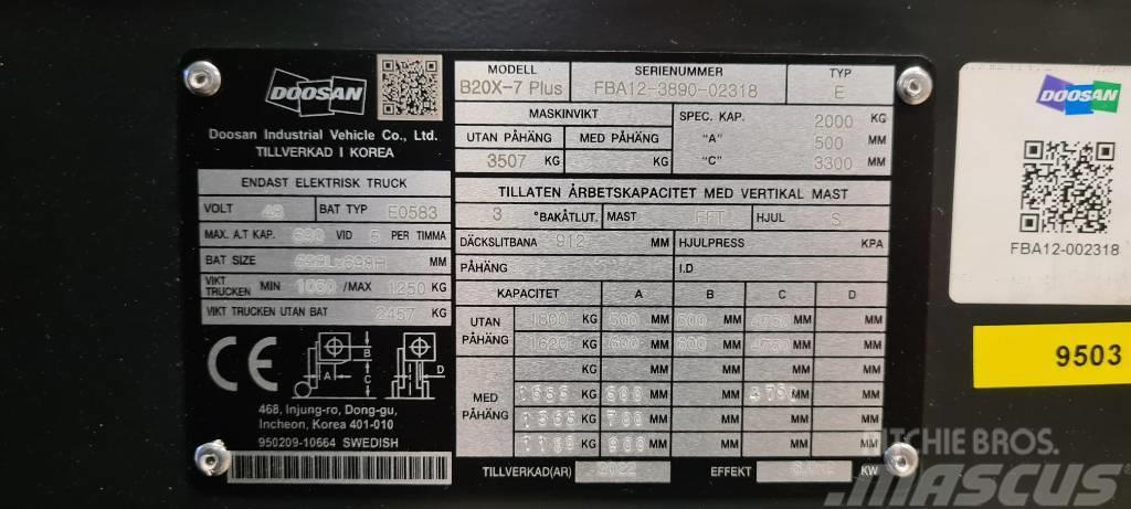 Doosan Elmotvikt 2 ton 4750mm - HYRA/KÖP Elektromos targoncák